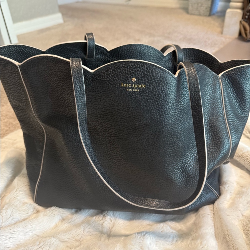Kate Spade Black Leather Tote Bag